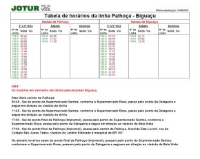 Alteração na tabela de horários da linha Palhoça - Biguaçu